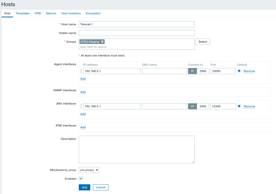 Setting up JMX monitoring with Zabbix for Tomcat