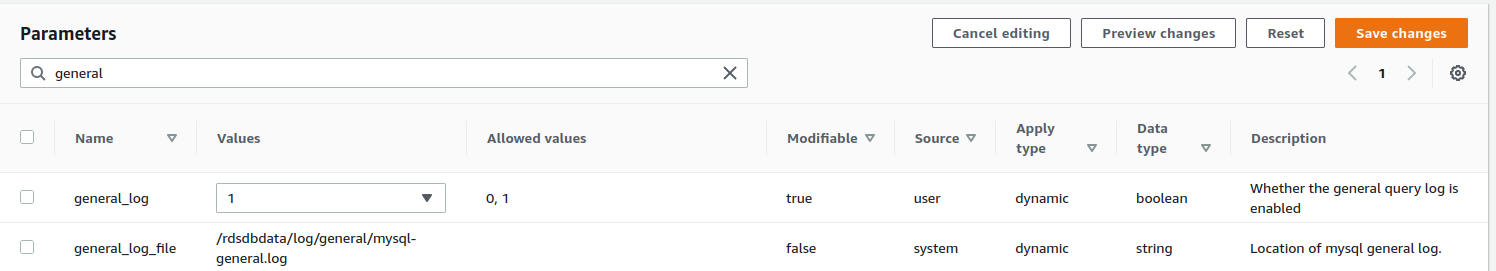 How to Enable Query(General Query) Log in Amazon RDS for  MySQL?