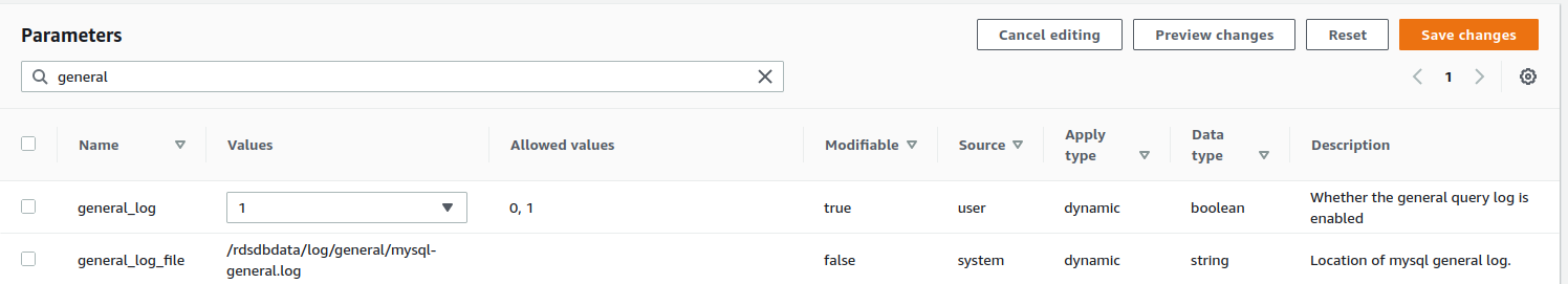 How to Enable Query(General Query) Log in Amazon RDS for MySQL?